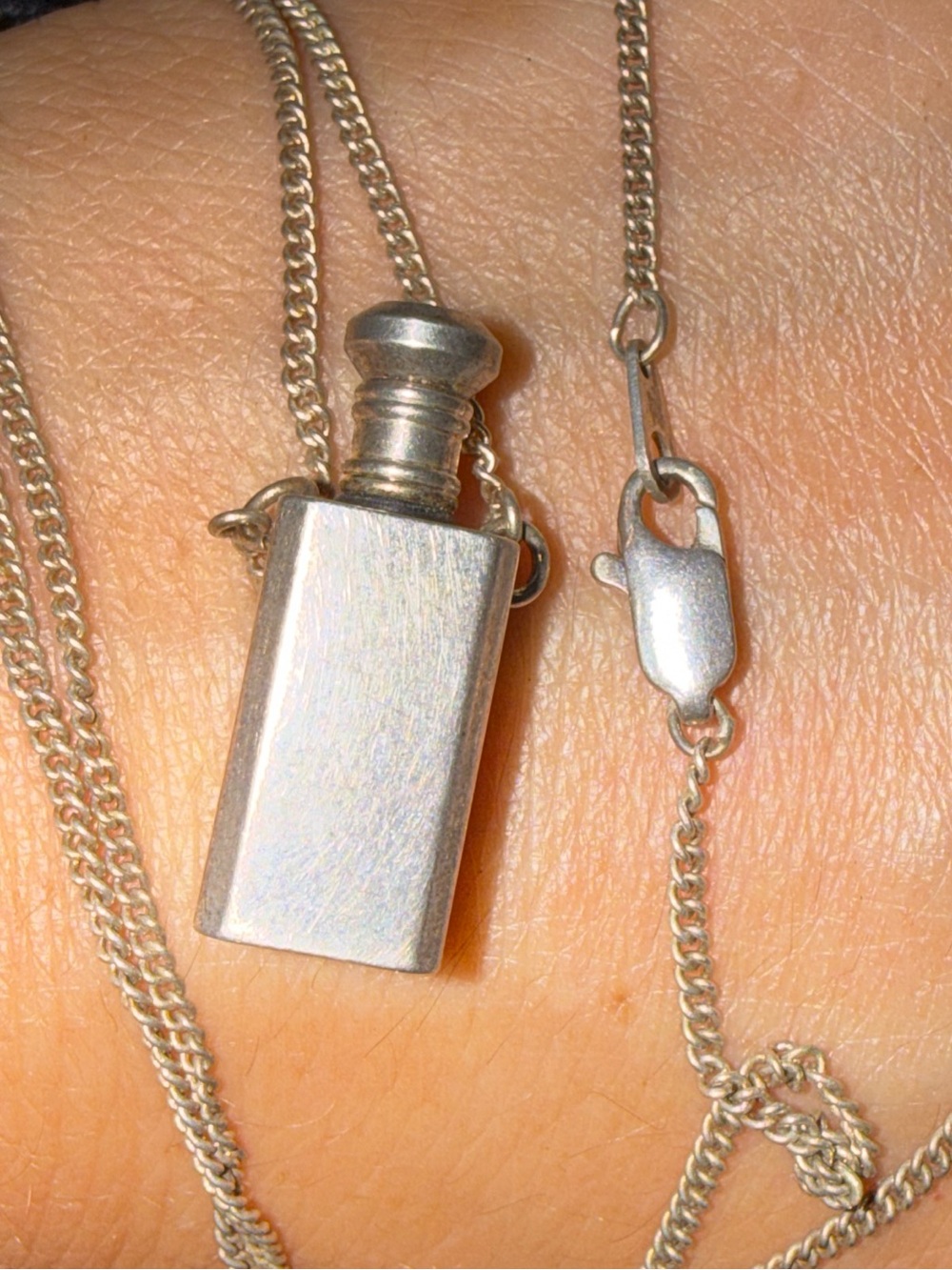 Mary Kay Silver Mini Vial Pendant Necklace